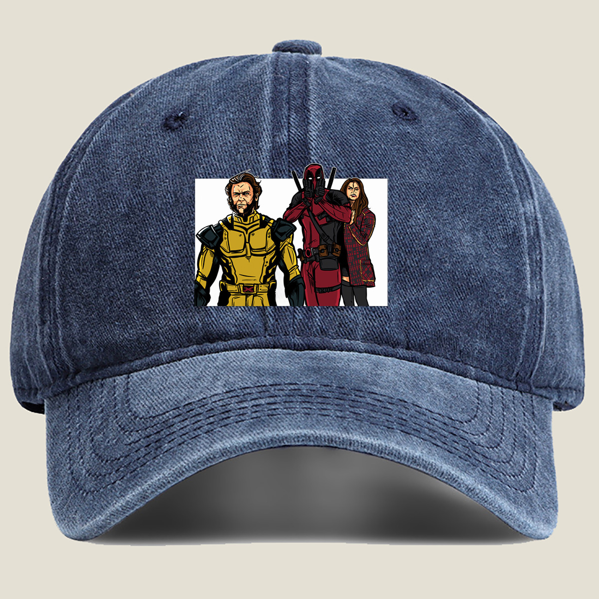X-Men: Wolverine, Deadpool, and Jean Grey - Washed Denim - Baseball Cap