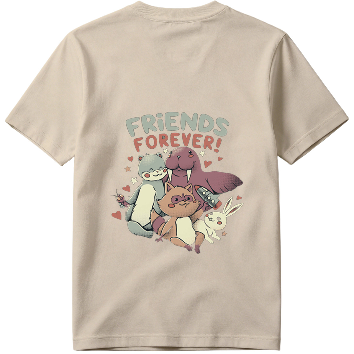 Friends Forever: Otter, Walrus, Cat, and Rabbit - Tee