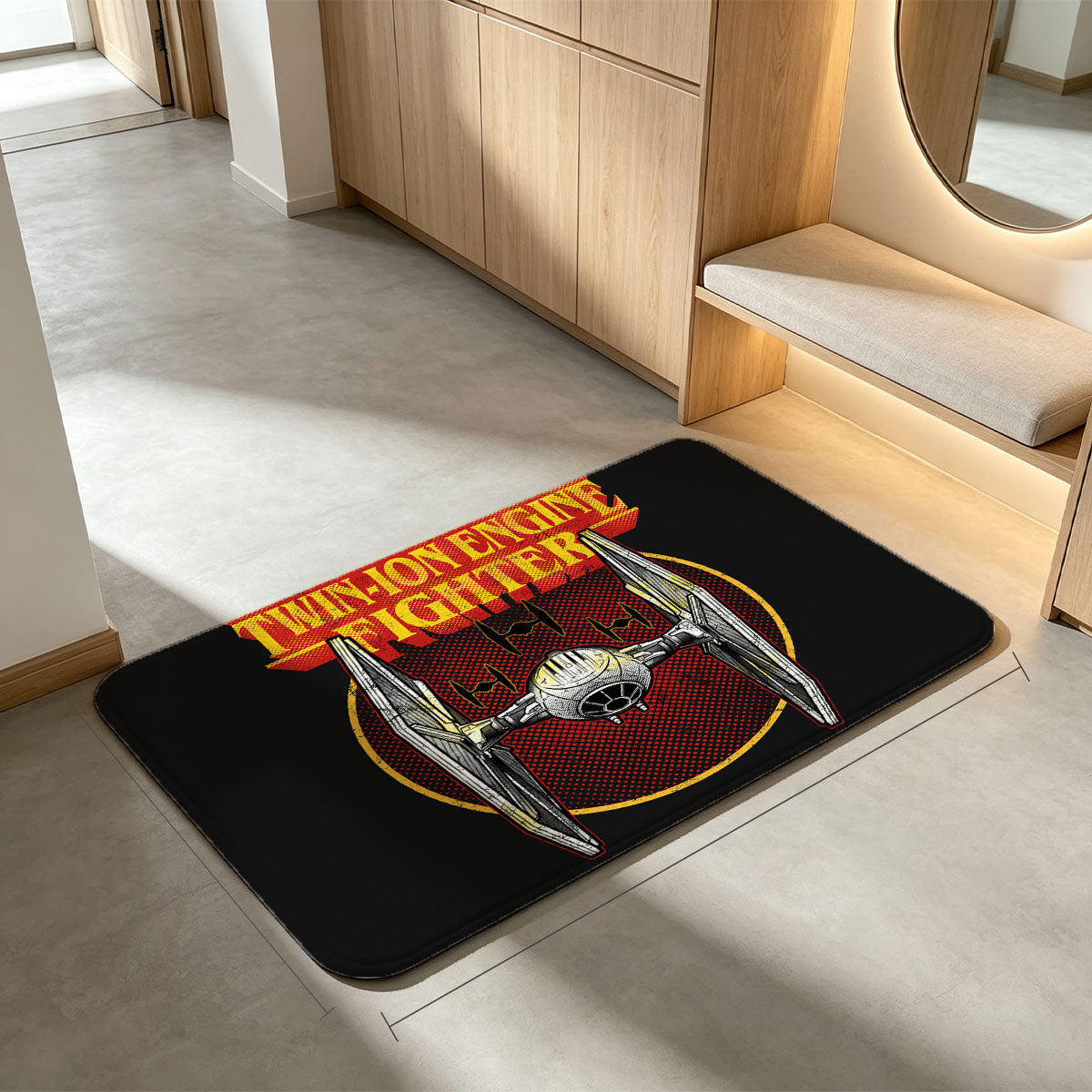 Twin-Ion Engine Fighter TIE Fighter Star Wars Design - Flannel floor mat
