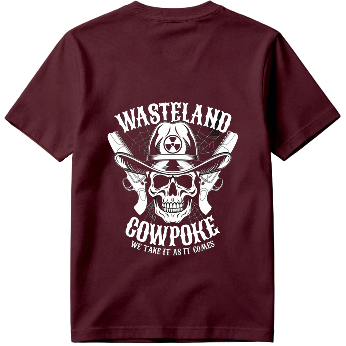 Wasteland Cowpoke: Skull with Cowboy Hat and Revolvers - Tee