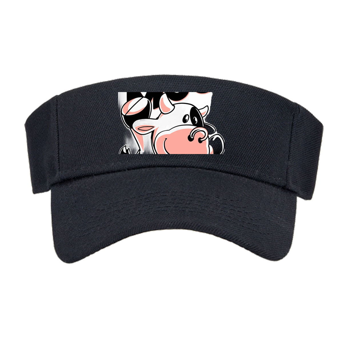 Super Moo: Cartoon Cow Character Design -  Visor cap