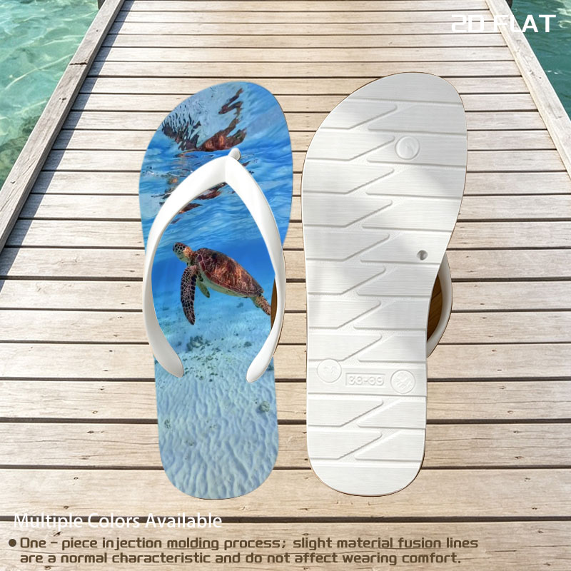 Sea Turtle Swimming in Crystal Clear Waters -  flip-flops