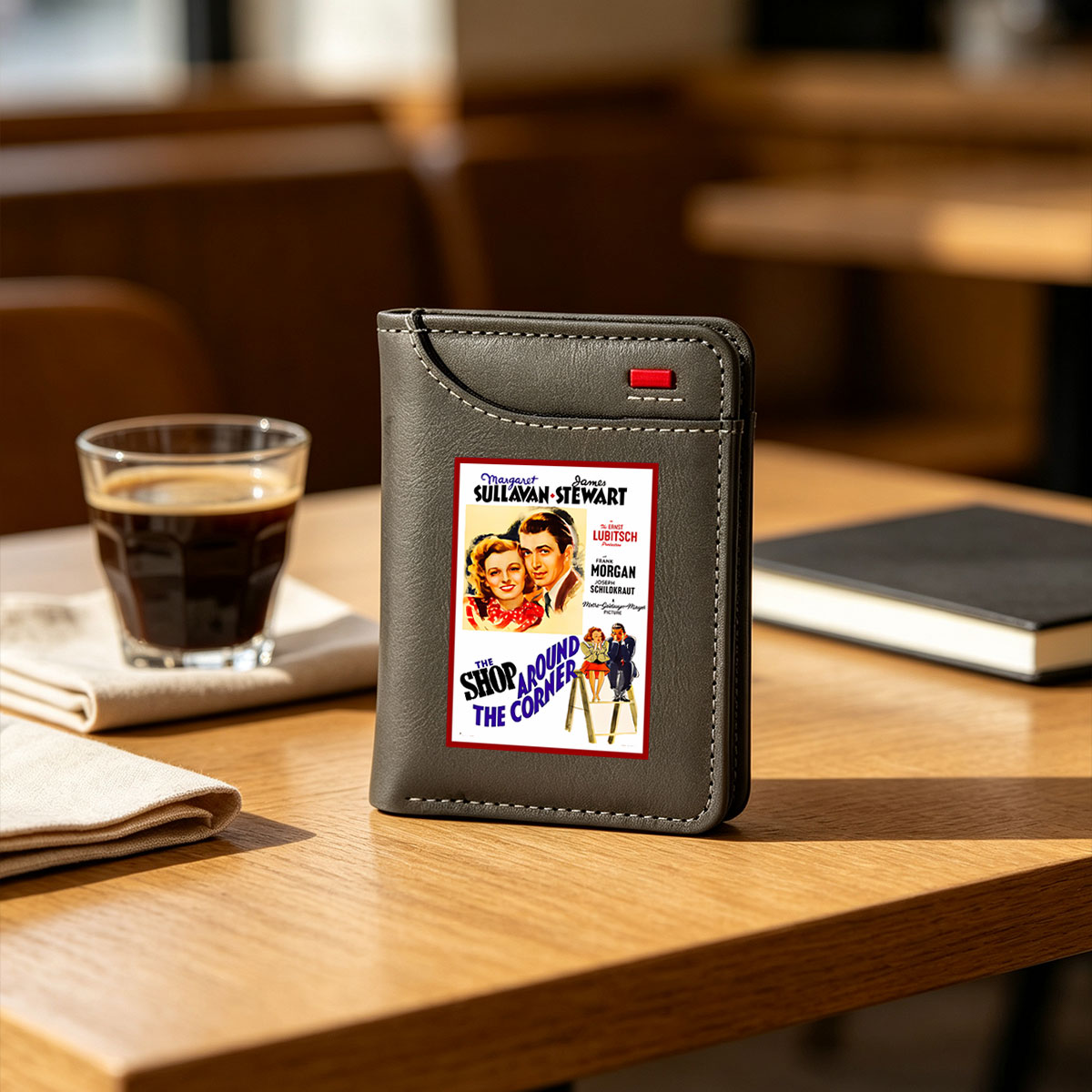 The Shop Around the Corner: Margaret Sullavan, James Stewart, Frank Morgan, Joseph Schildkraut in an Ernst Lubitsch Production - Vertical Style Wallet