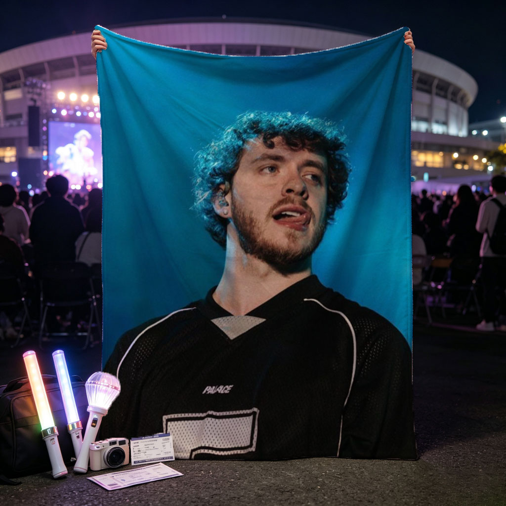 Lauv Performing on Stage in a Black Jersey with Number 5 - Blankets