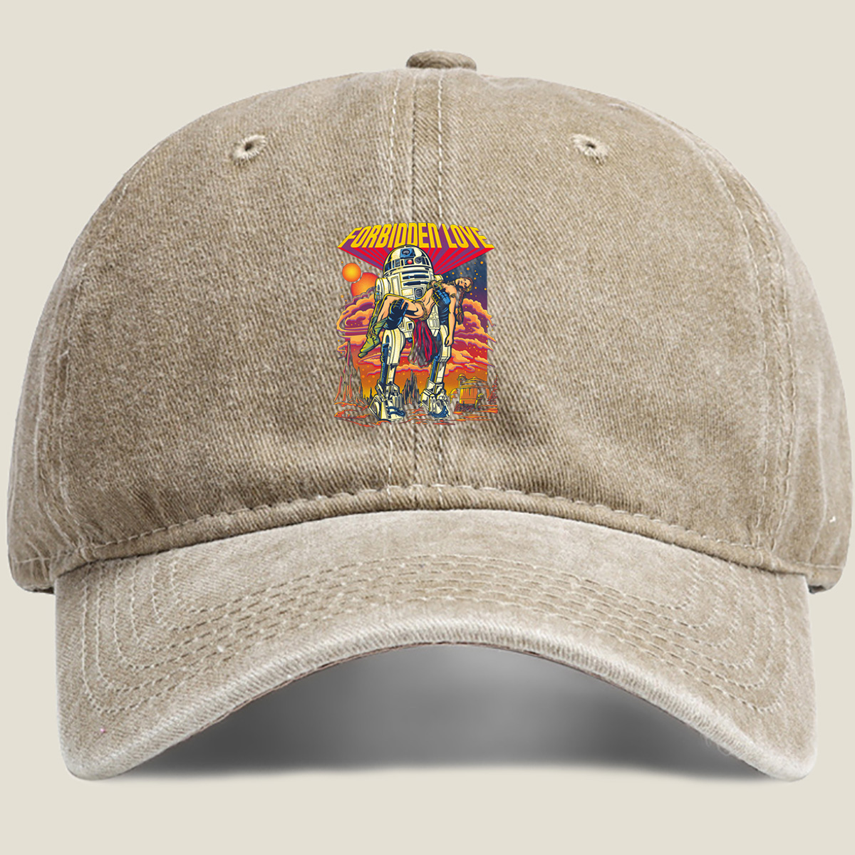 Star Wars: R2-D2 and Leia Forbidden Love - Washed Denim - Baseball Cap
