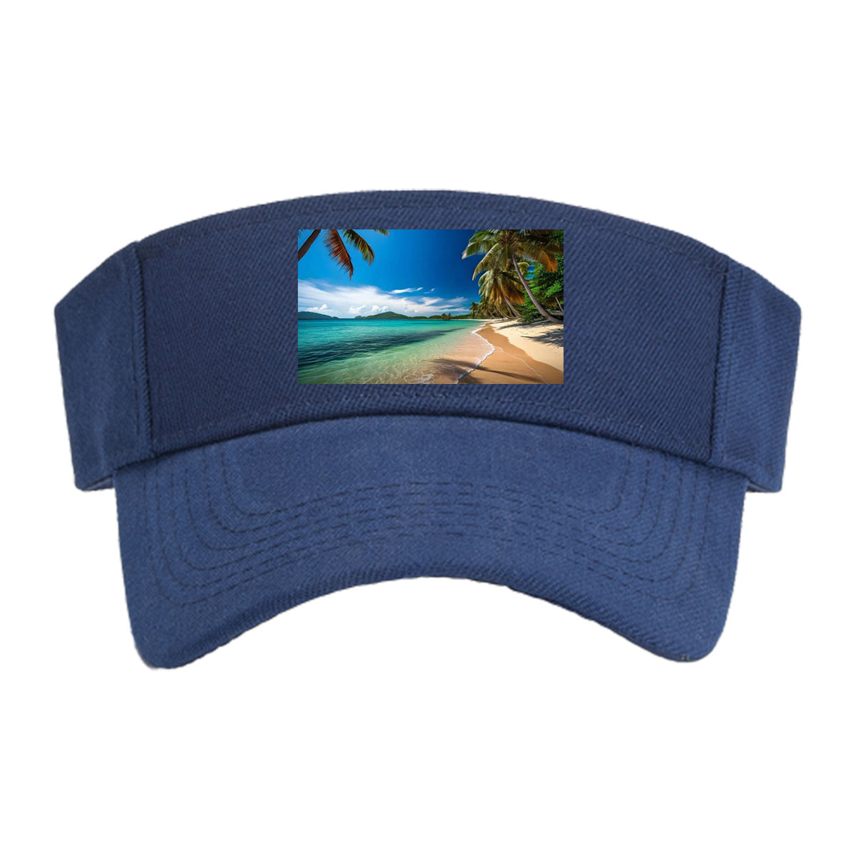Tropical Beach with Palm Trees and Crystal Clear Water -  Visor cap
