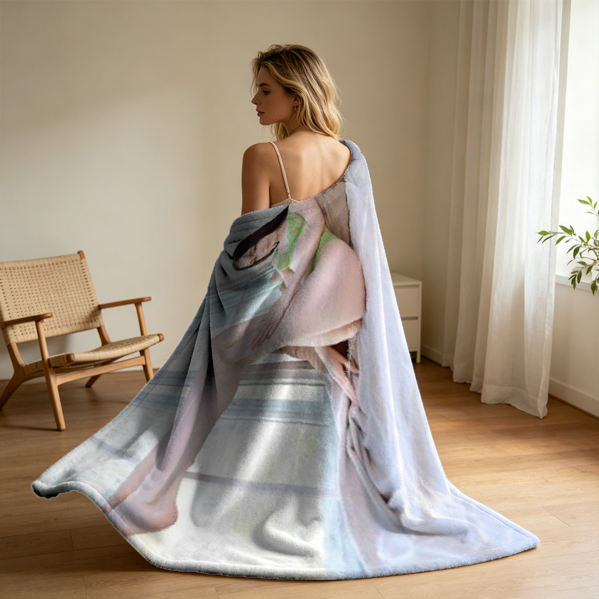 Angel in White Lace with Sword - Blanket