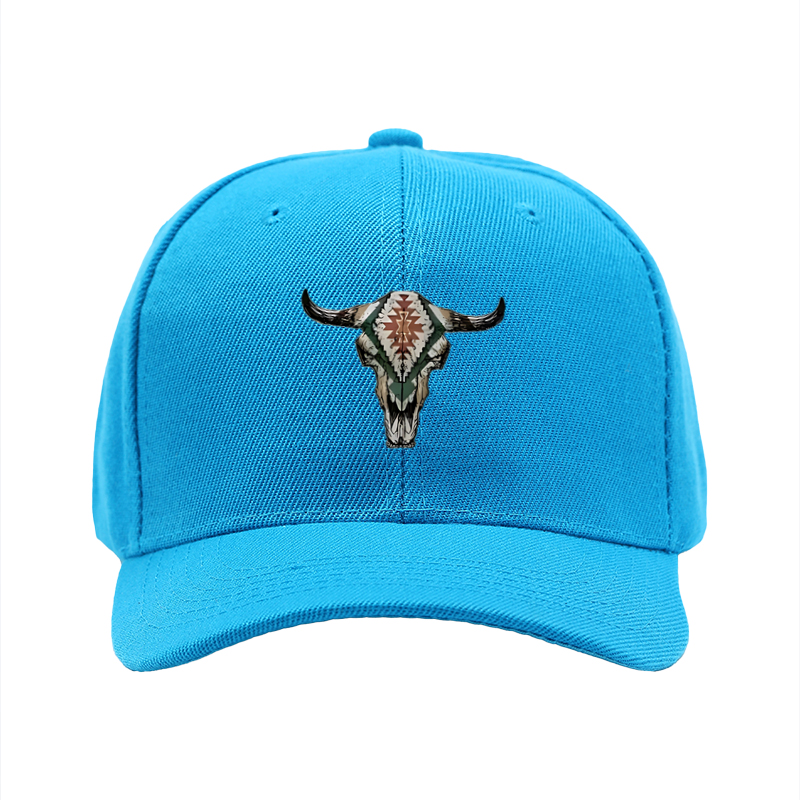 1pc New Baseball Cap with Bull Skull Tribal Print Design Unisex Adjustable Hat for Outdoor Activities and Casual Wear Suitable for Adults and Teens