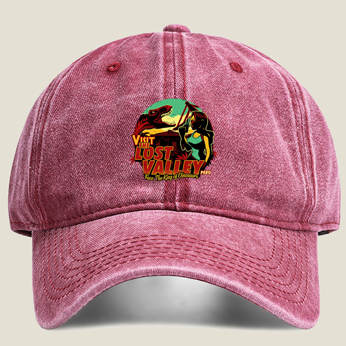 Visit the Lost Valley: Face the King of Dinosaurs - Washed Denim - Baseball Cap