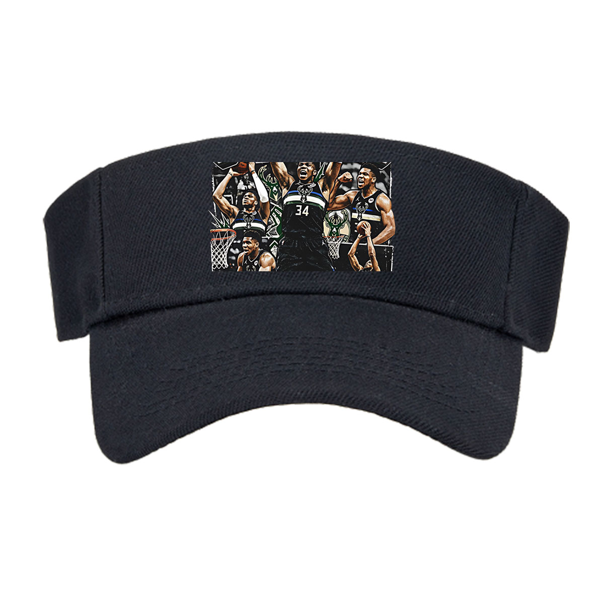 Giannis Antetokounmpo Milwaukee Bucks Basketball Action Montage -  Visor cap