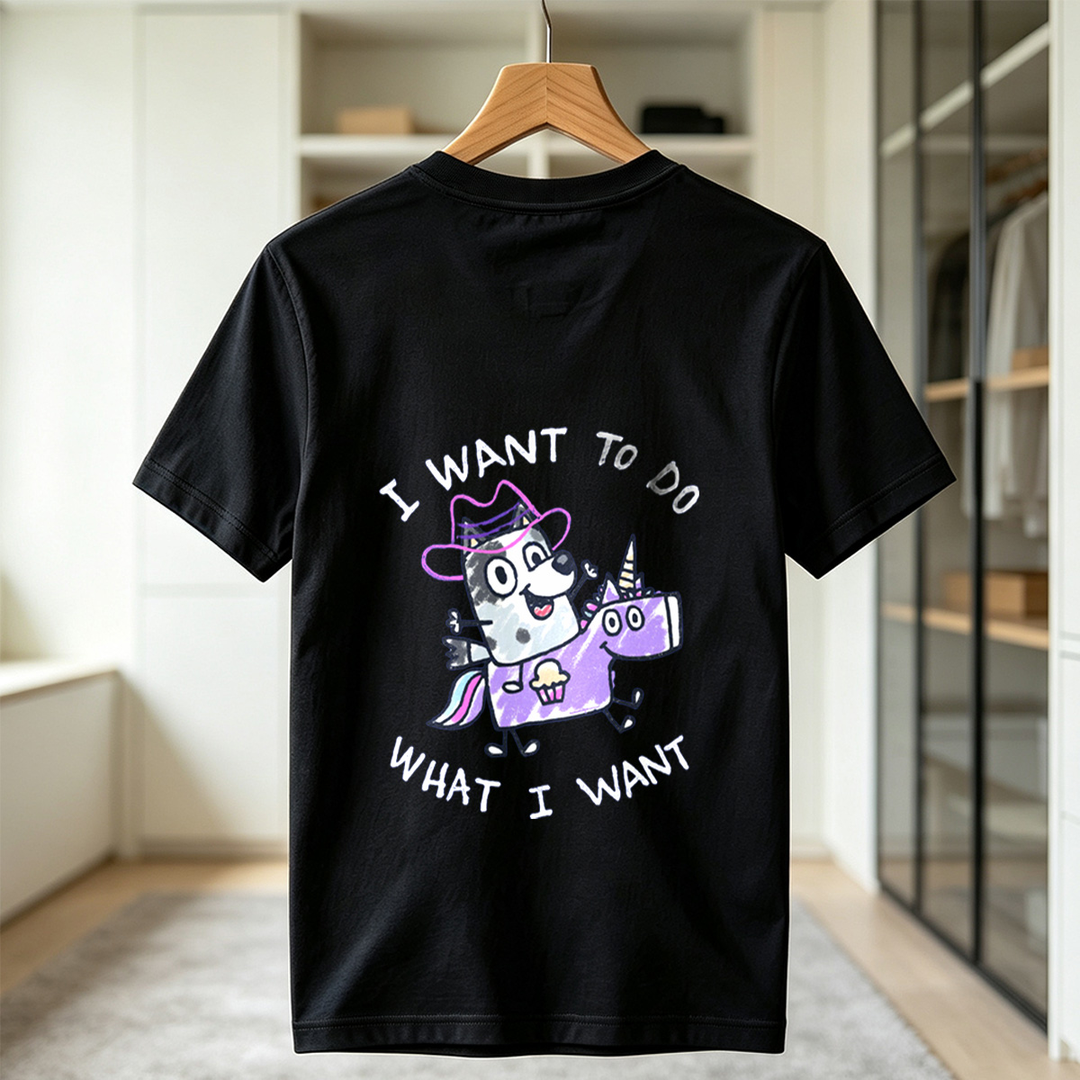 Bluey and the Unicorn: I Want to Do What I Want - Tee