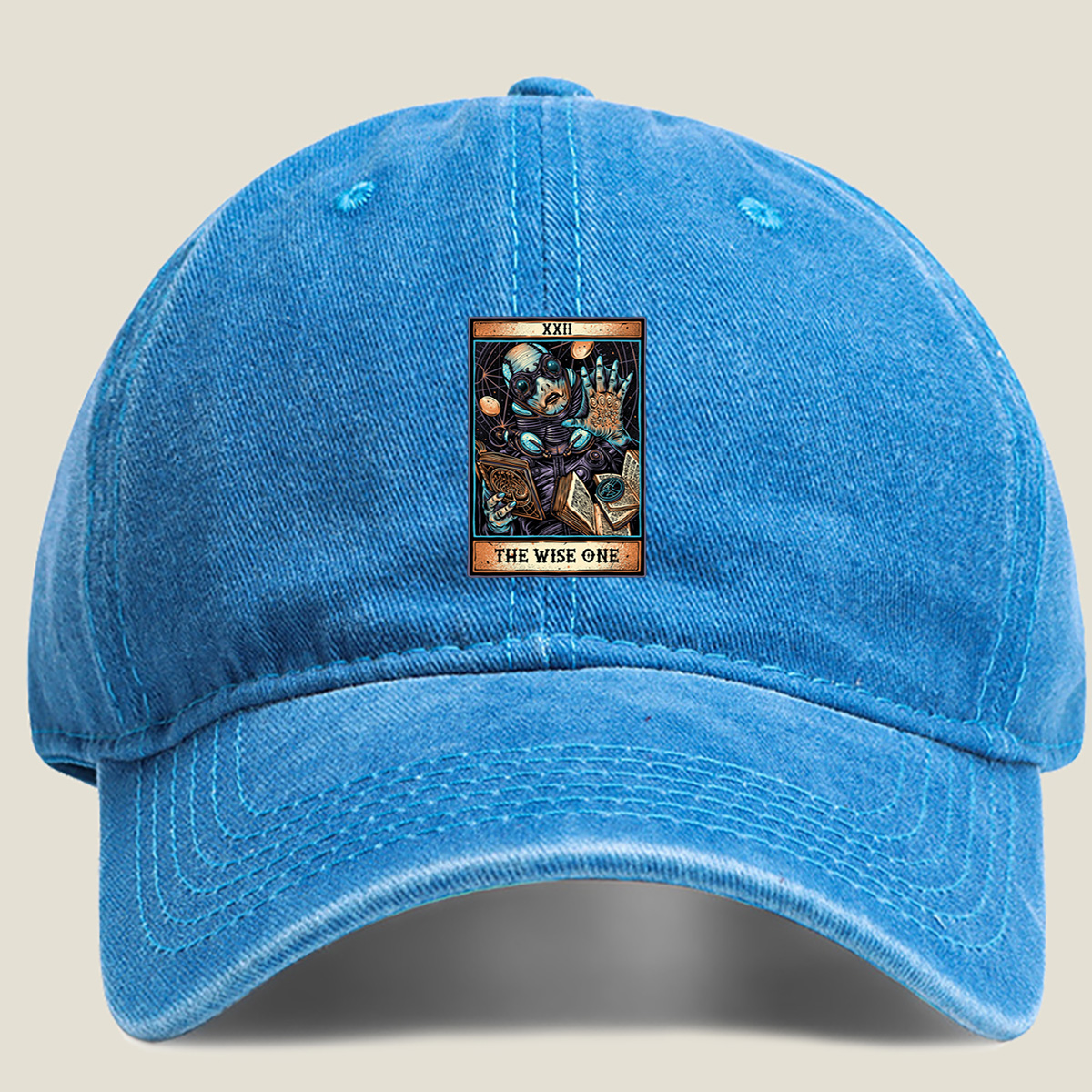 The Wise One: XXII Tarot Card - Washed Denim - Baseball Cap