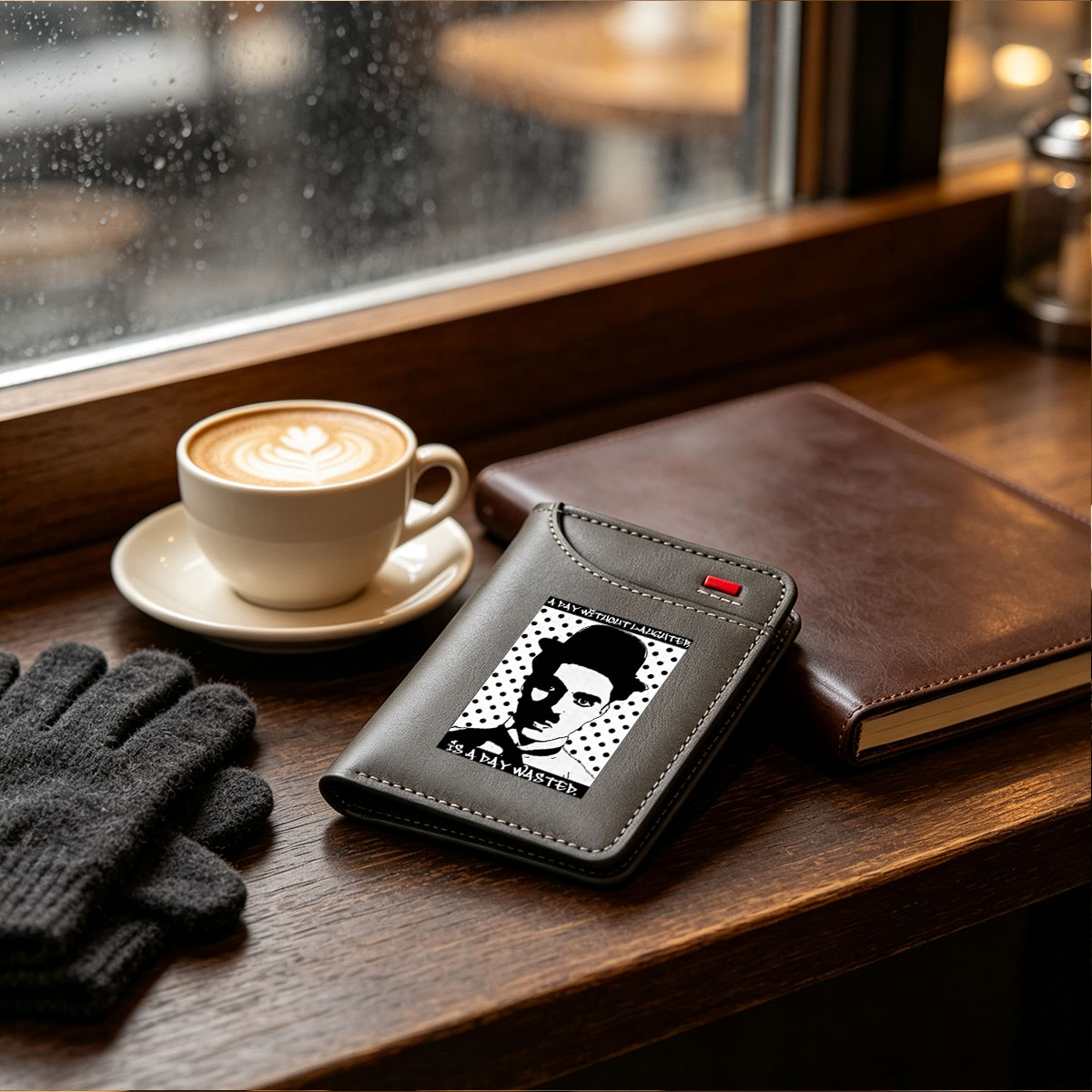 Charlie Chaplin: A Day Without Laughter Is a Day Wasted - Vertical Style Wallet