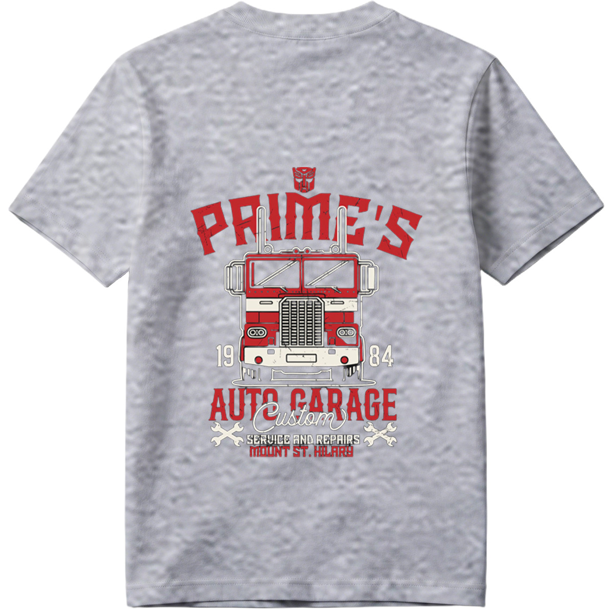 Transformers Optimus Prime Auto Garage T-Shirt Design - Tee