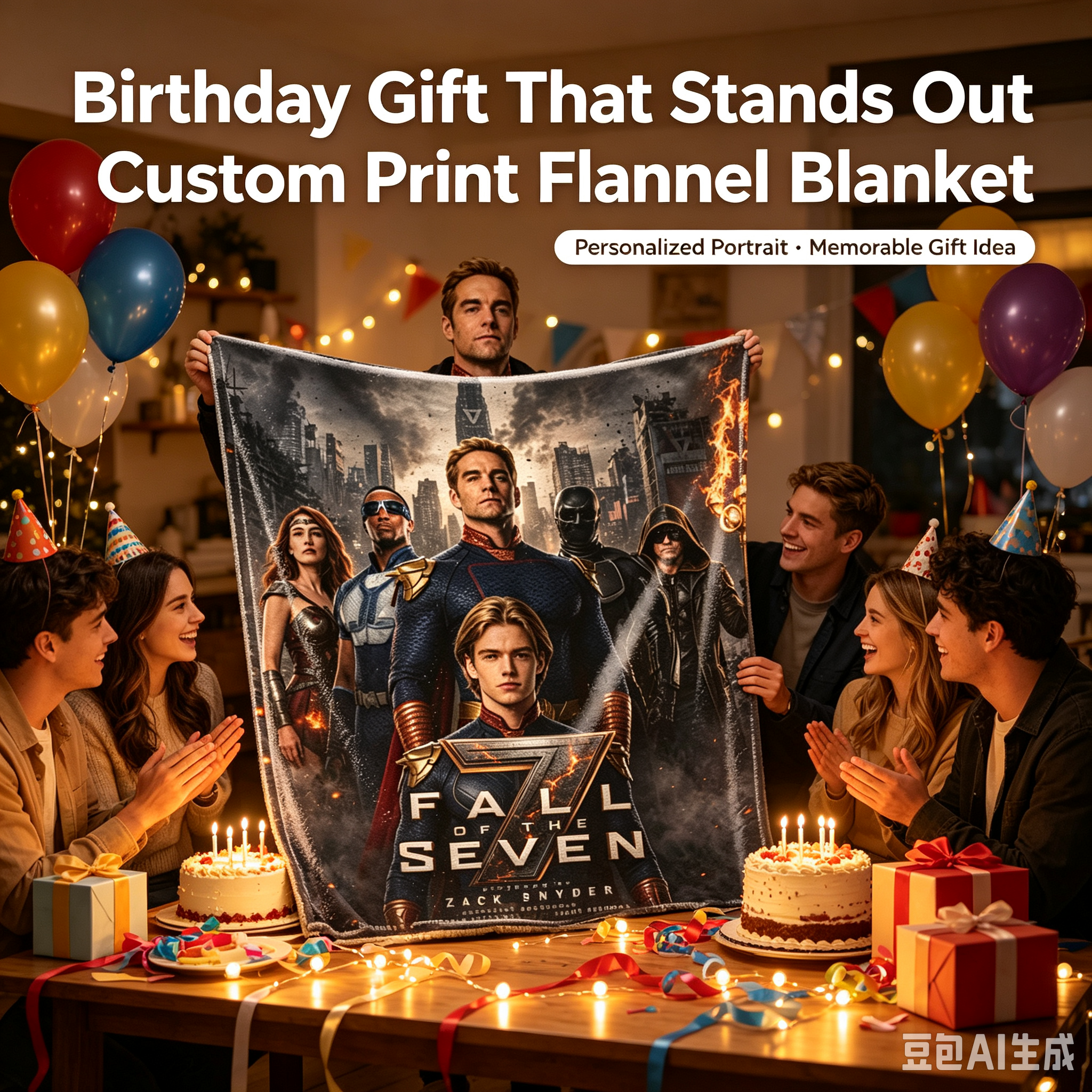 Custom Face Blanket - Fall of the Seven IP Flannel Blanket for Home, Bed, or Couch Use - Perfect Gift or Giveaway for Fans