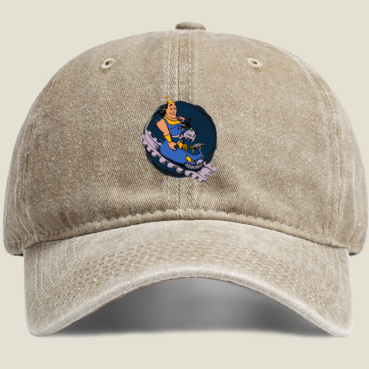He-Man and Orko Racing in a Monster Cart - Washed Denim - Baseball Cap