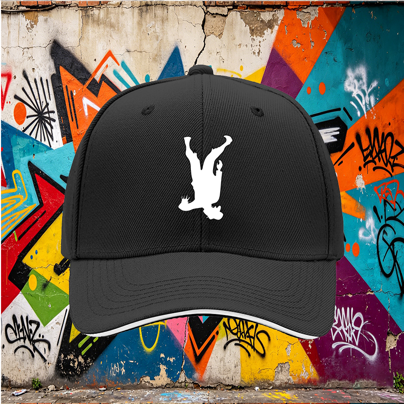 Unisex Classic Sandwich Hat with Zombie Silhouette Print - Perfect for Halloween, Outdoor Events, and Casual Wear - Ideal for Adults Who Love Horror Themes and Unique Fashion Statements