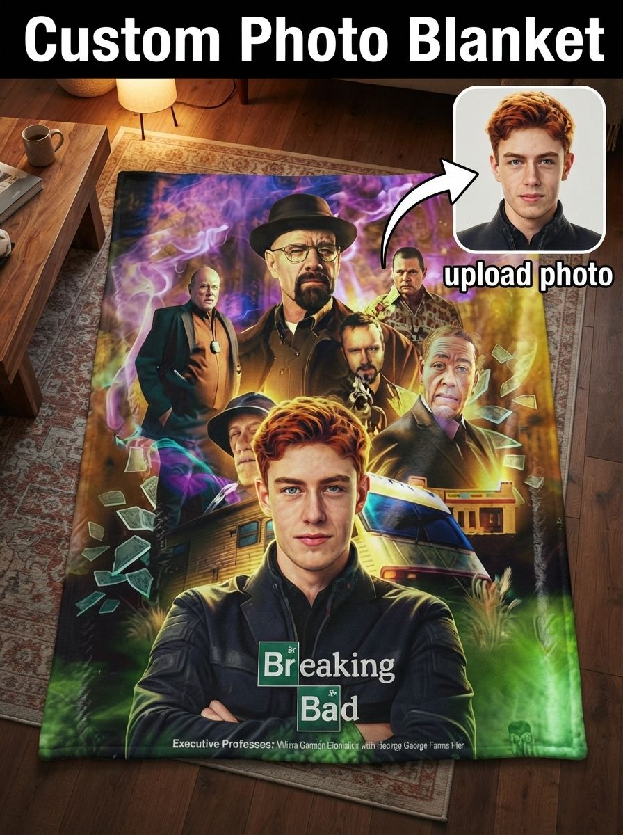 Custom Photo Face Blanket Personalized TV Drama Poster Flannel Throw Velvet Soft Warm Anti-Pilling Cover for Bed Couch