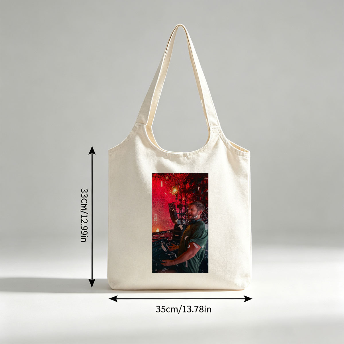 Calvin Harris Live Performance with Confetti and Red Lighting Effects - Canvas shoulder bags/