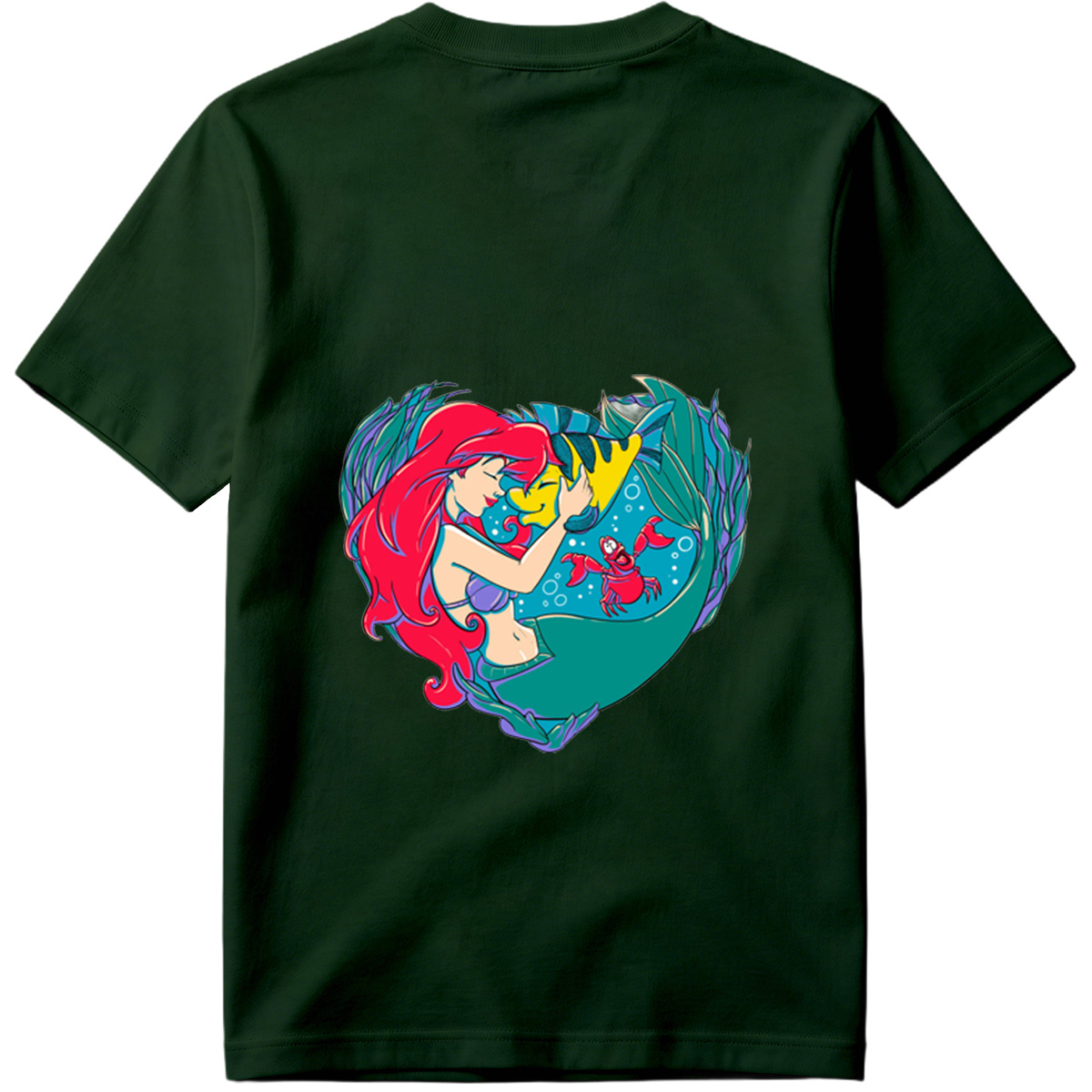 The Little Mermaid: Ariel and Flounder in a Heart Frame - Tee