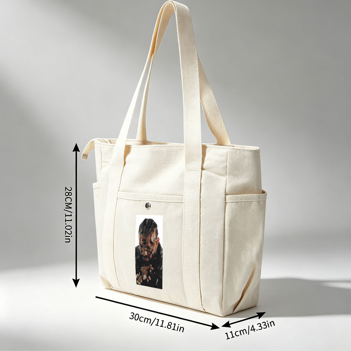 Drake in a Stylish Pose with Camouflage Overlay Effect - Multi-pocket bags