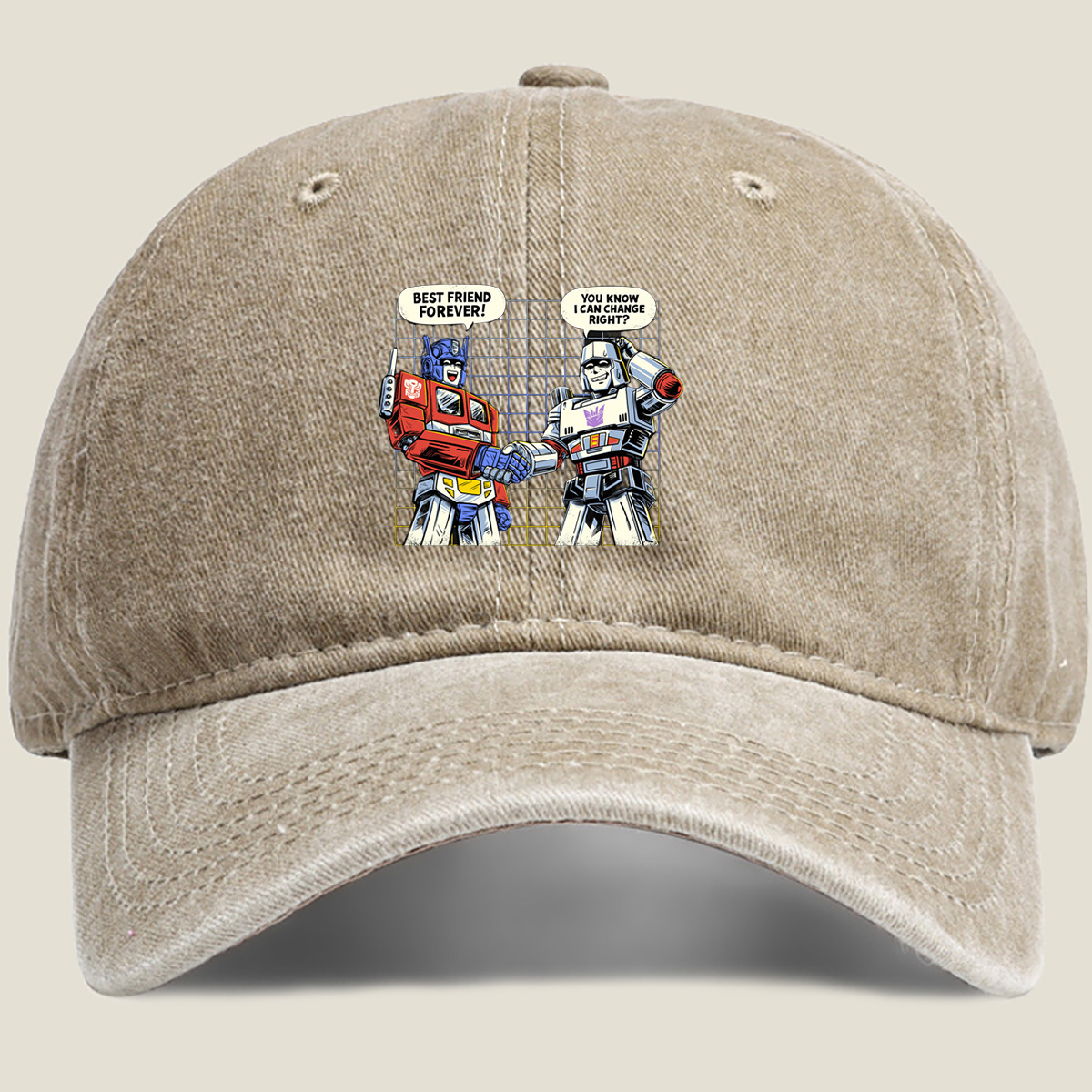 Transformers: Optimus Prime and Megatron Best Friends Forever - Washed Denim - Baseball Cap