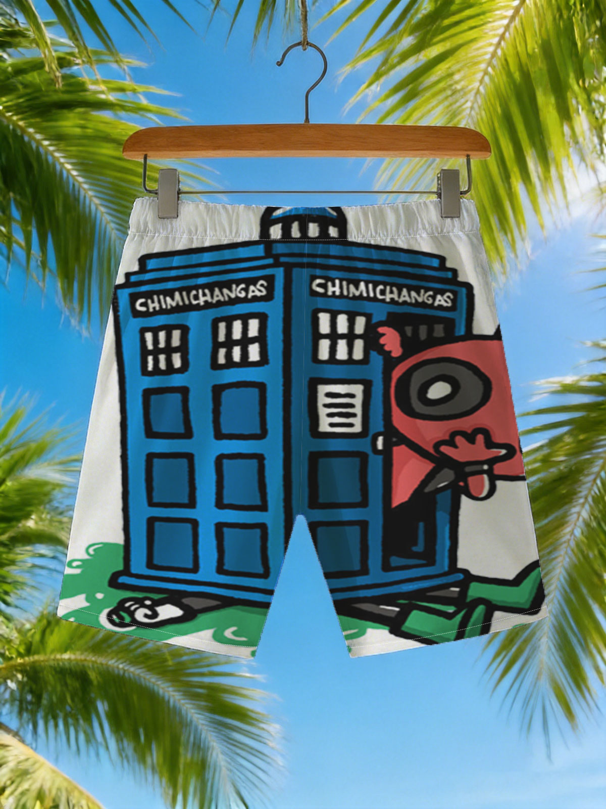 Rick and Morty's Chimichanga TARDIS Adventure -  Beach shorts