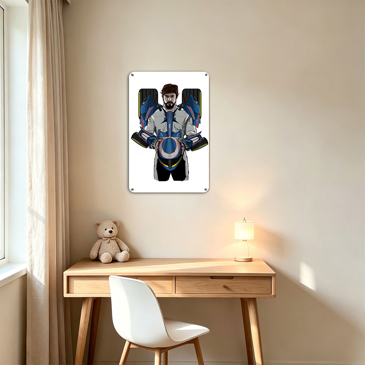 Pilot in Advanced Combat Armor Holding Helmet - painting