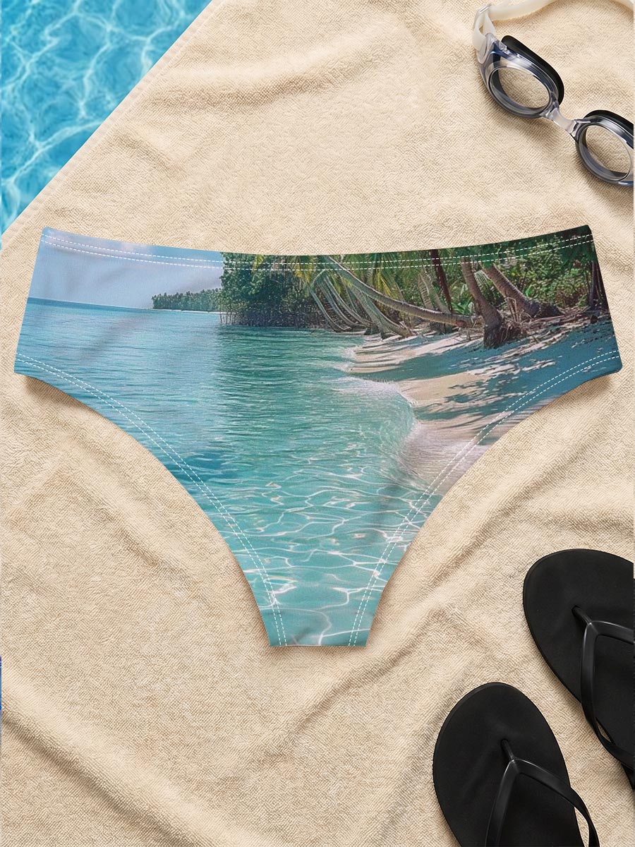 Crystal Clear Waters and Palm Trees on a Tropical Beach -  Men's swim trunks