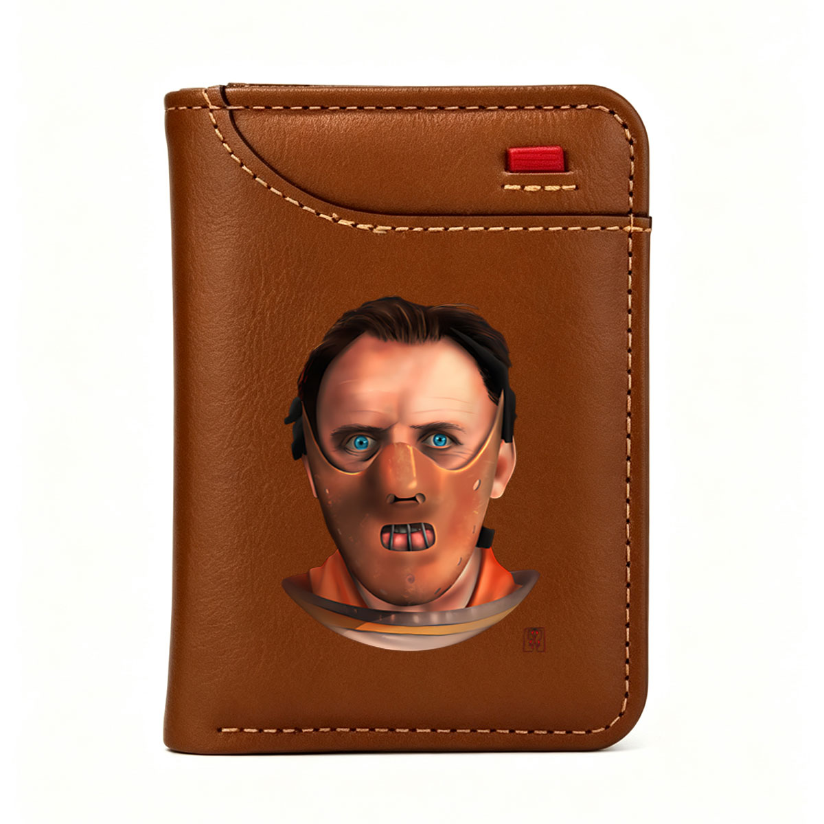 Anthony Hopkins as Hannibal Lecter in a Cyberpunk Mask - Vertical Style Wallet