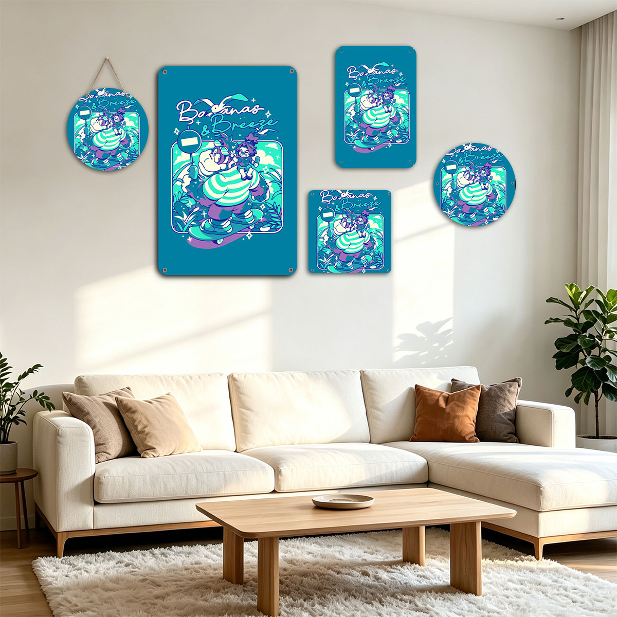 Bananas & Breeze: A Whimsical Adventure with the Giant and the Tiny Hero - painting