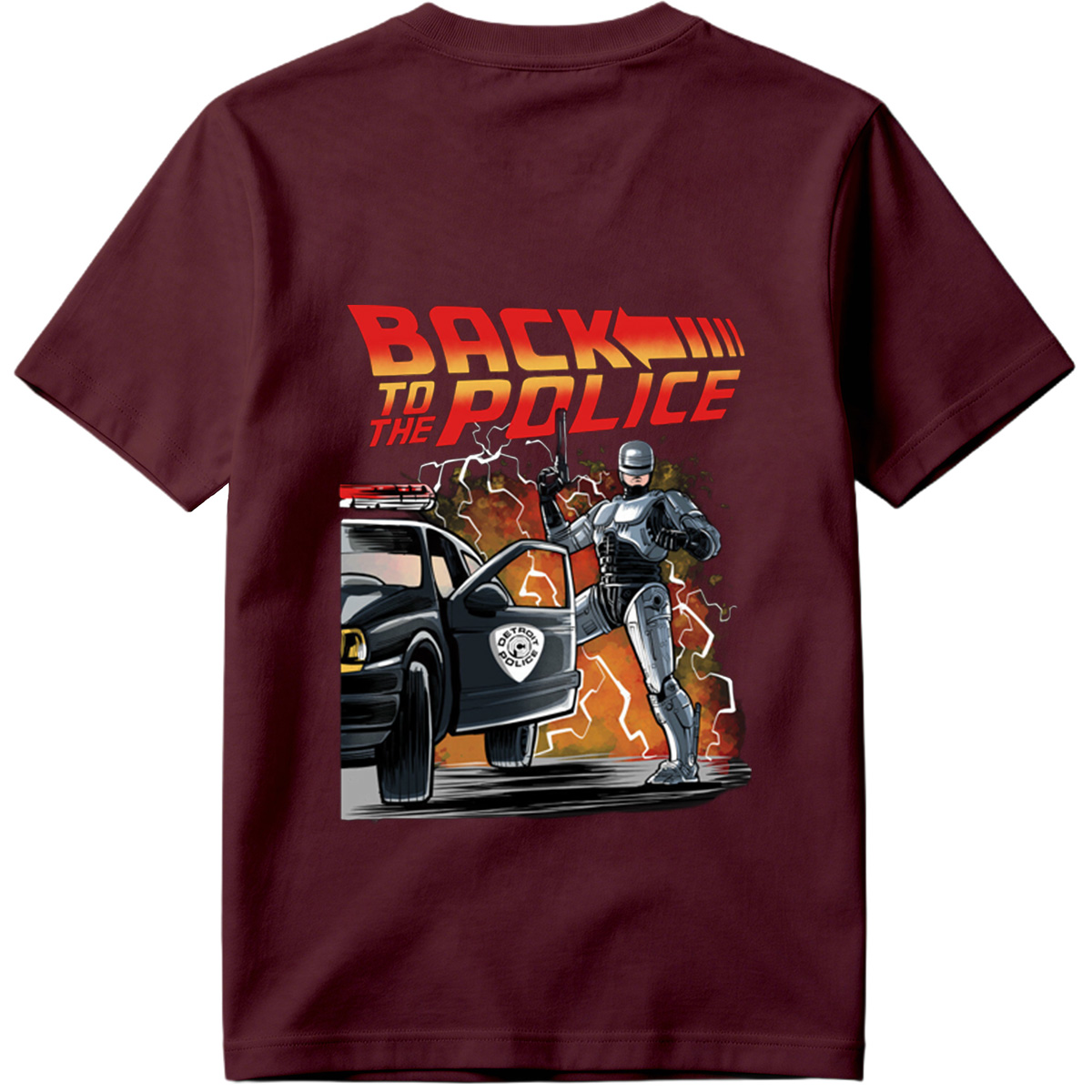 Back to the Police: RoboCop and Detroit Police Car - Tee