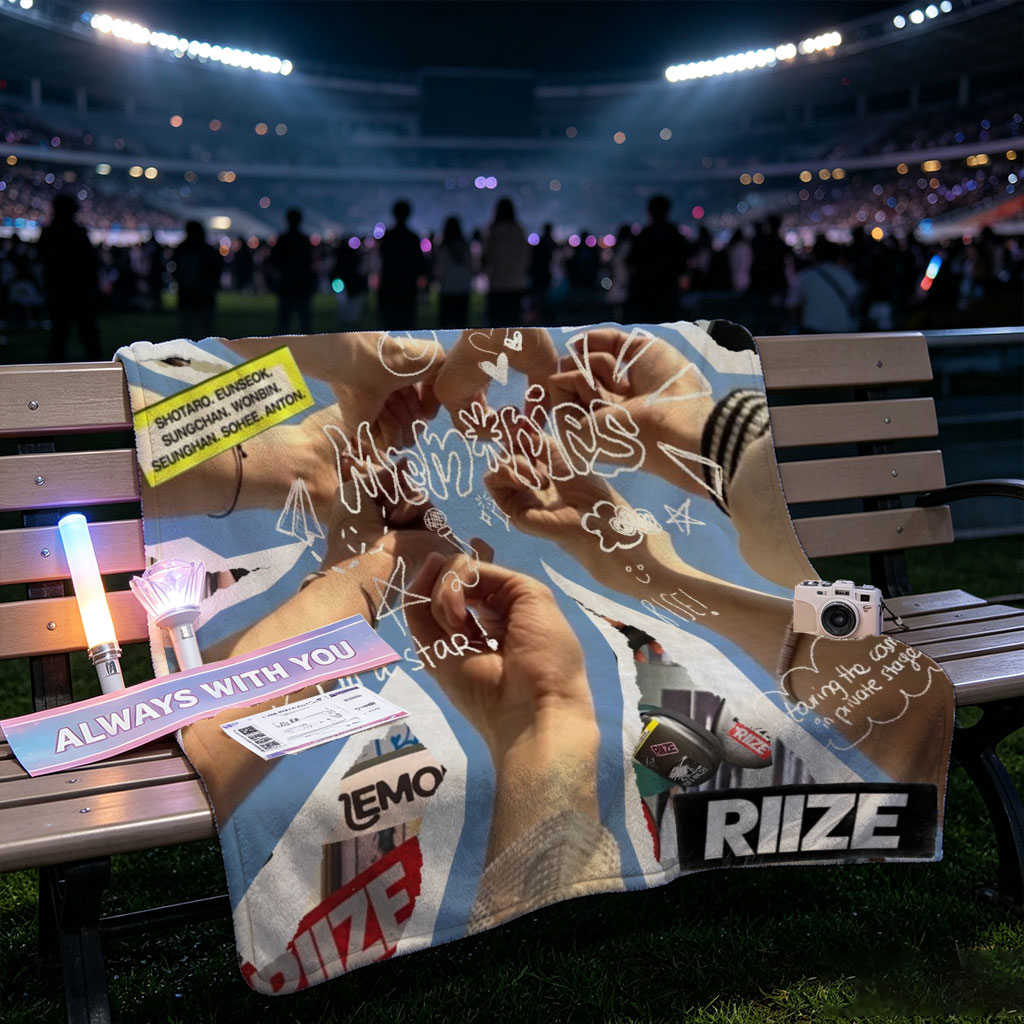 RIIZE Members Unite in a Vibrant Collage of Hands and Fans, Celebrating Unity and Memories - Blankets