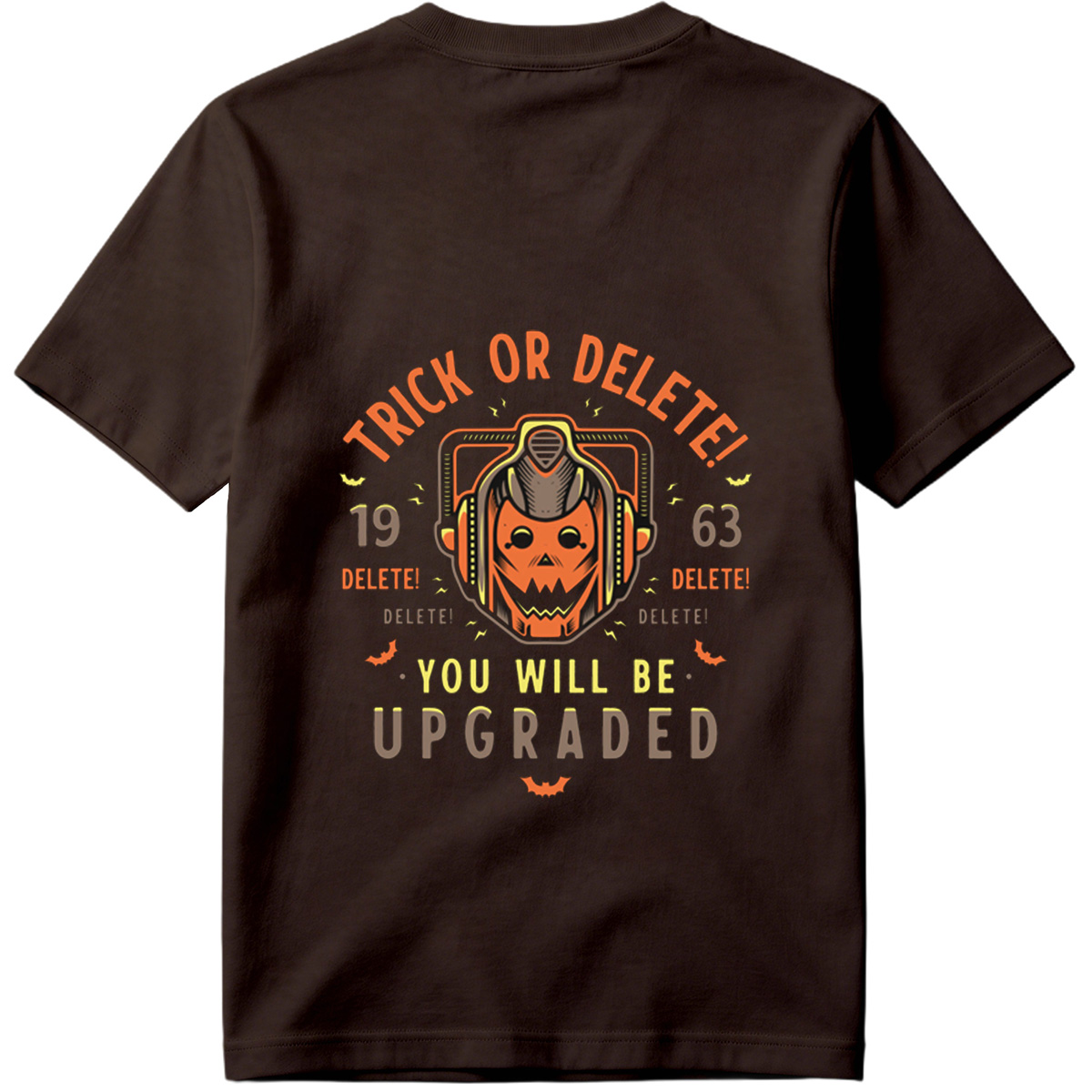 Trick or Delete: Cyberpunk Pumpkin with Helmet - Tee