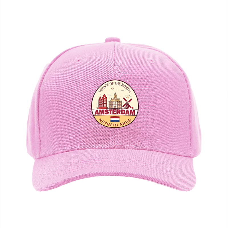 1pc New Baseball Cap Amsterdam Cityscape Print Venice of the North Design Unisex Adjustable Hat for Travel Outdoor Activities Adults and Teens