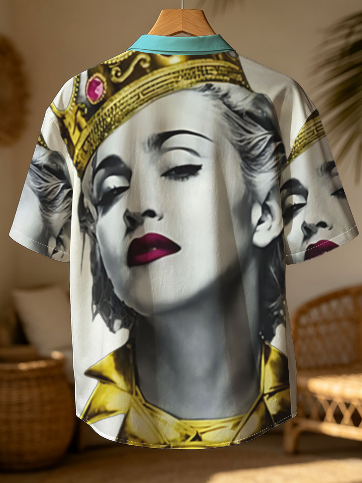 Madonna as Queen: Golden Crown and Regal Attire -  Shirt