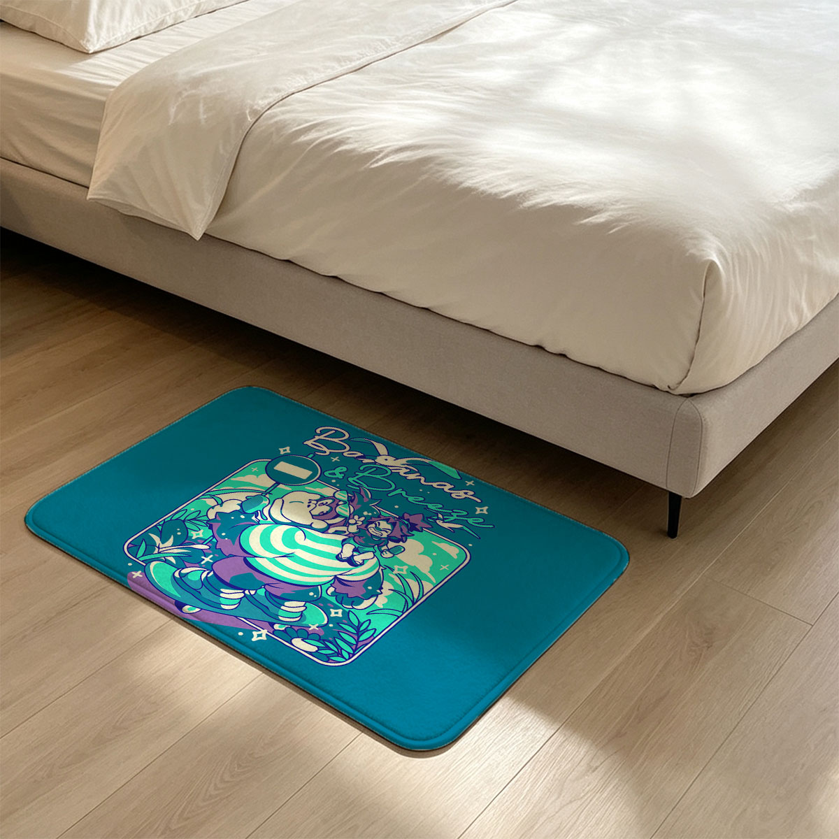 Bananas & Breeze: A Whimsical Adventure with the Giant and the Tiny Hero - Flannel floor mat