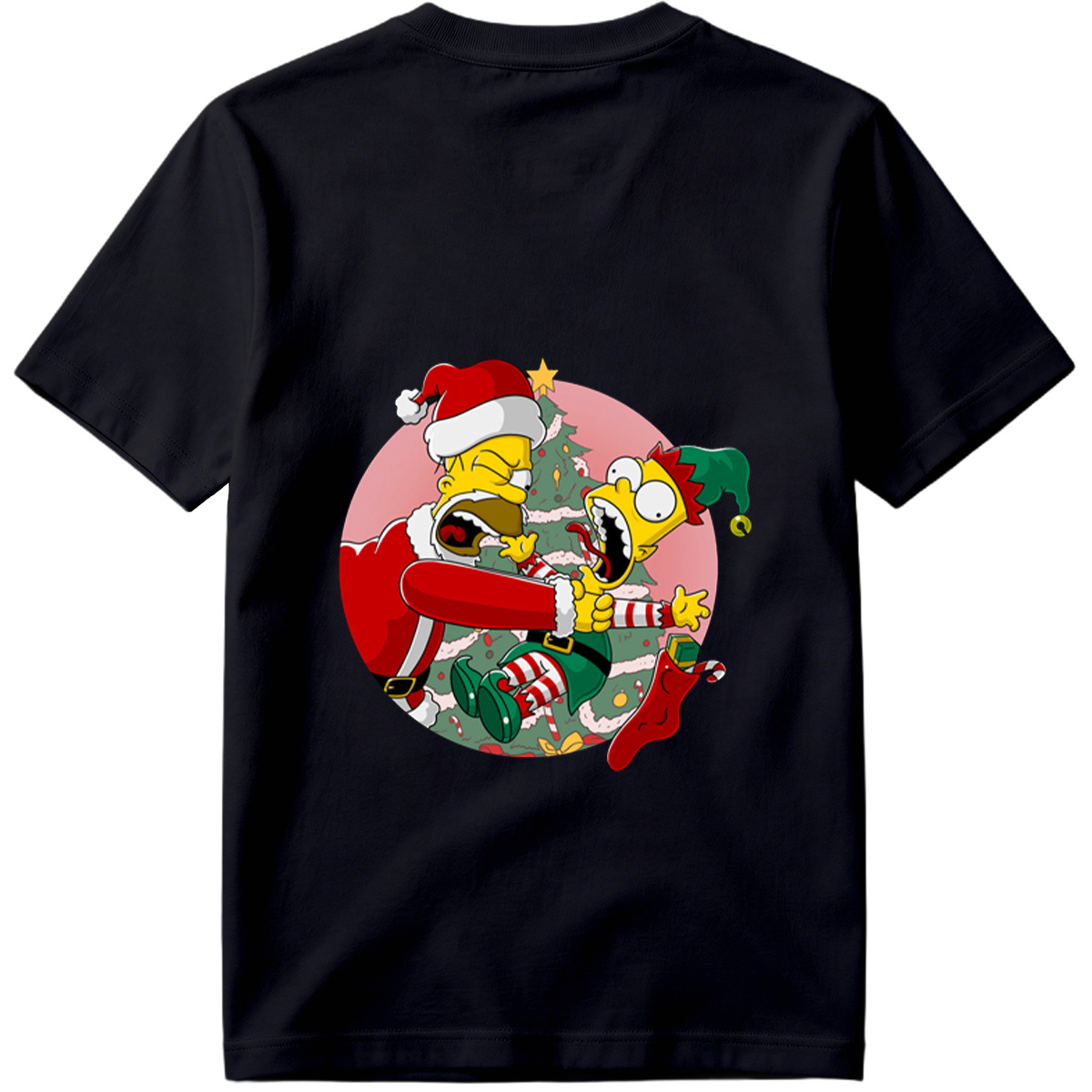 Simpsons Christmas Chaos: Homer and Bart in Holiday Hijinks - Tee