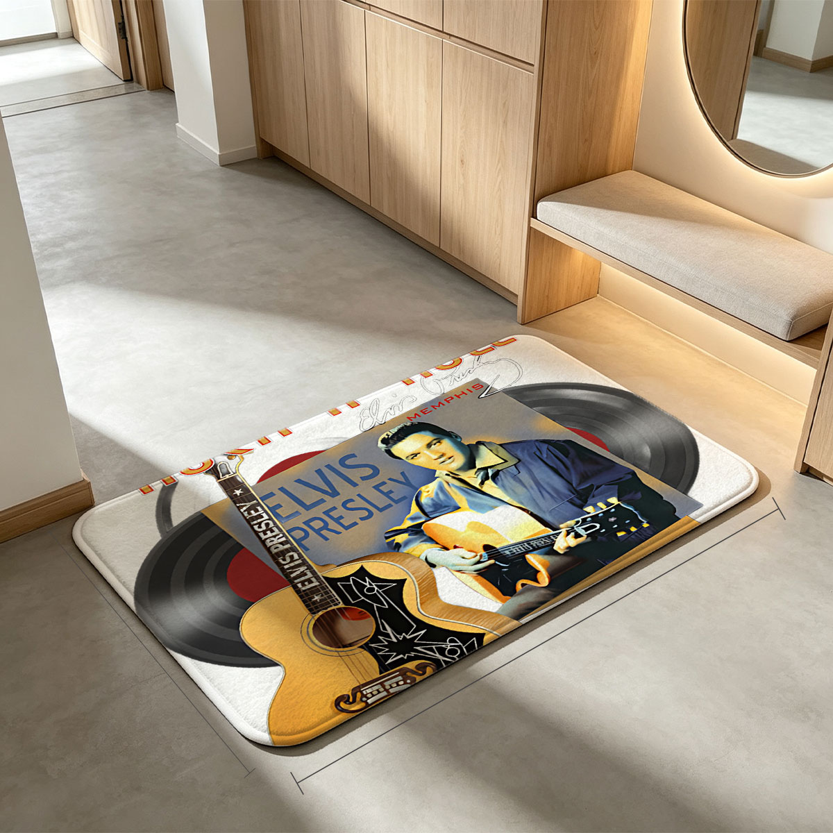 Elvis Presley: The King of Rock-N-Roll at Graceland, Memphis, Tennessee - Flannel floor mat