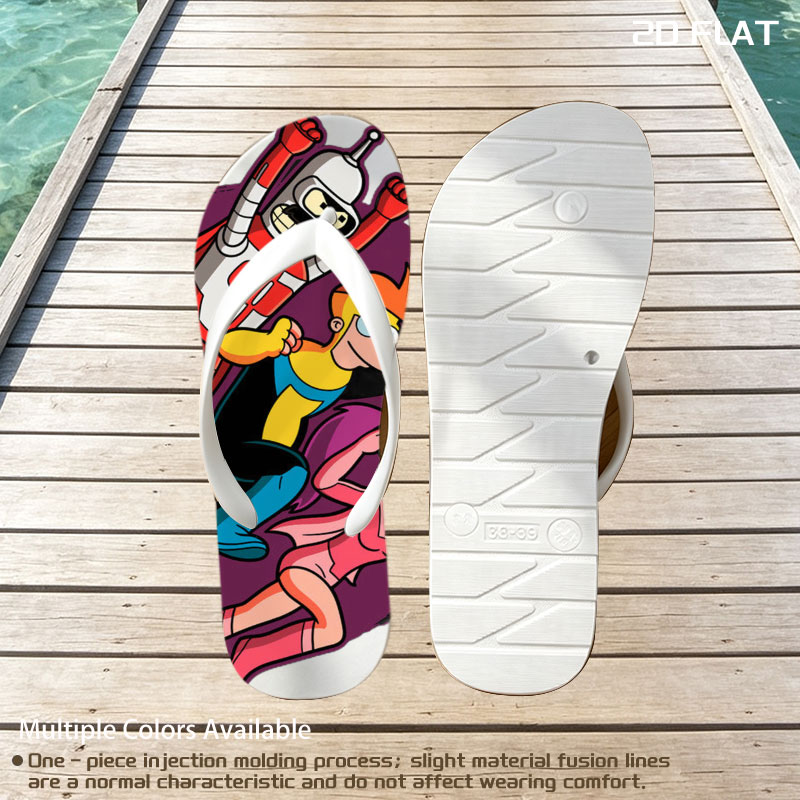 Futurama Characters: Bender, Fry, and Leela in Action Pose -  flip-flops