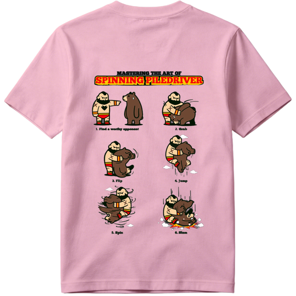 Mastering the Art of Spinning Piledriver: Wrestler vs Bear - Tee
