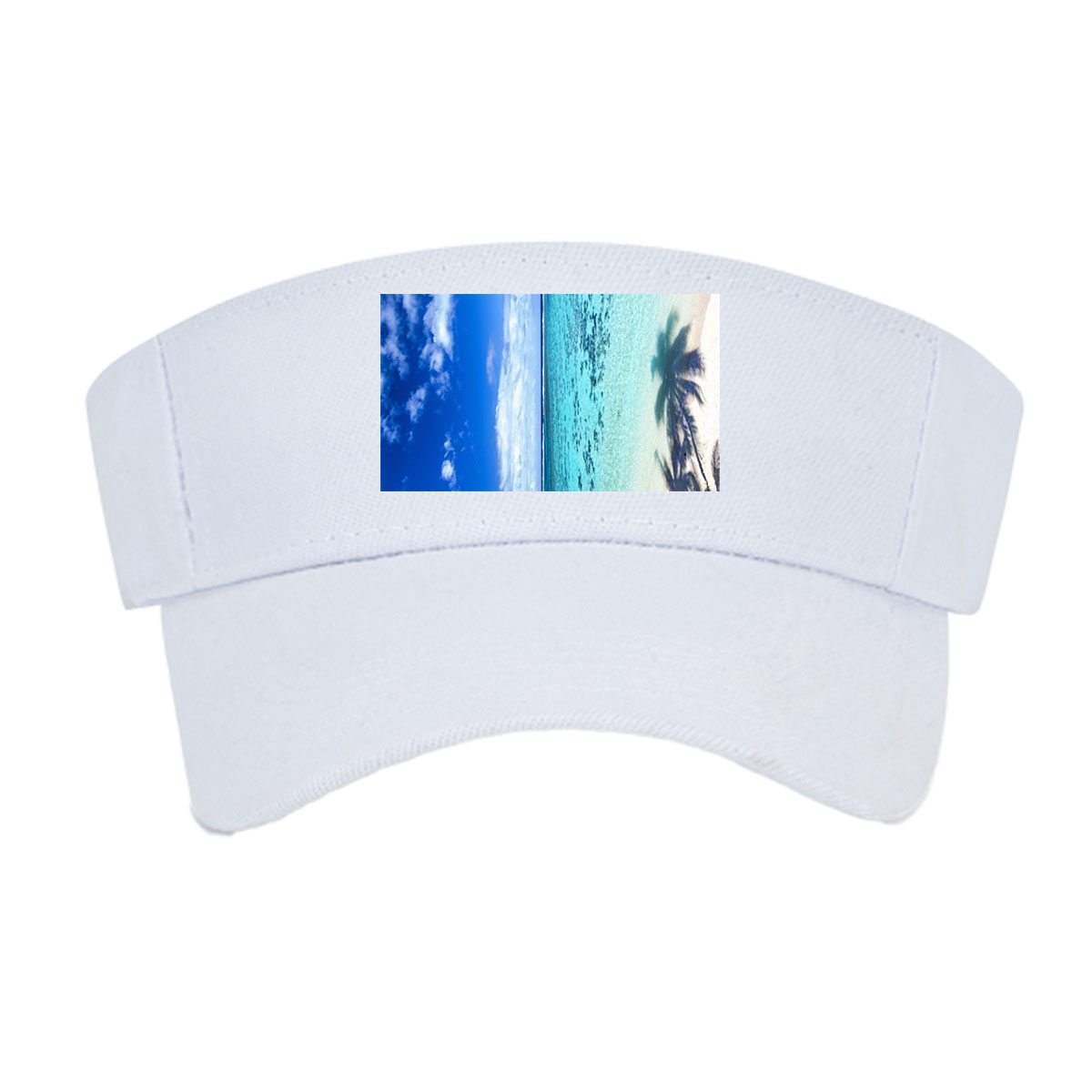 Tropical Beach with Crystal Clear Water and Palm Trees -  Visor cap