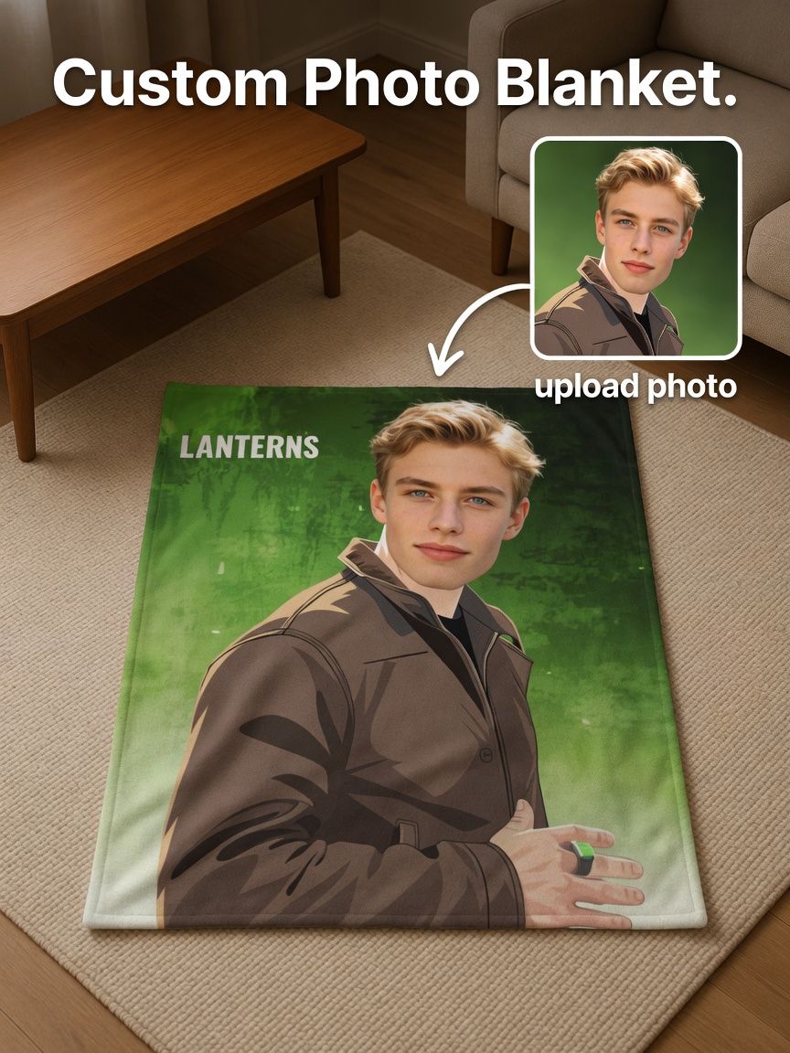 Personalized Custom Photo Face Flannel Blanket Ultra Soft Anti Pilling Throw for Bed Couch and Meaningful Keepsake Gift
