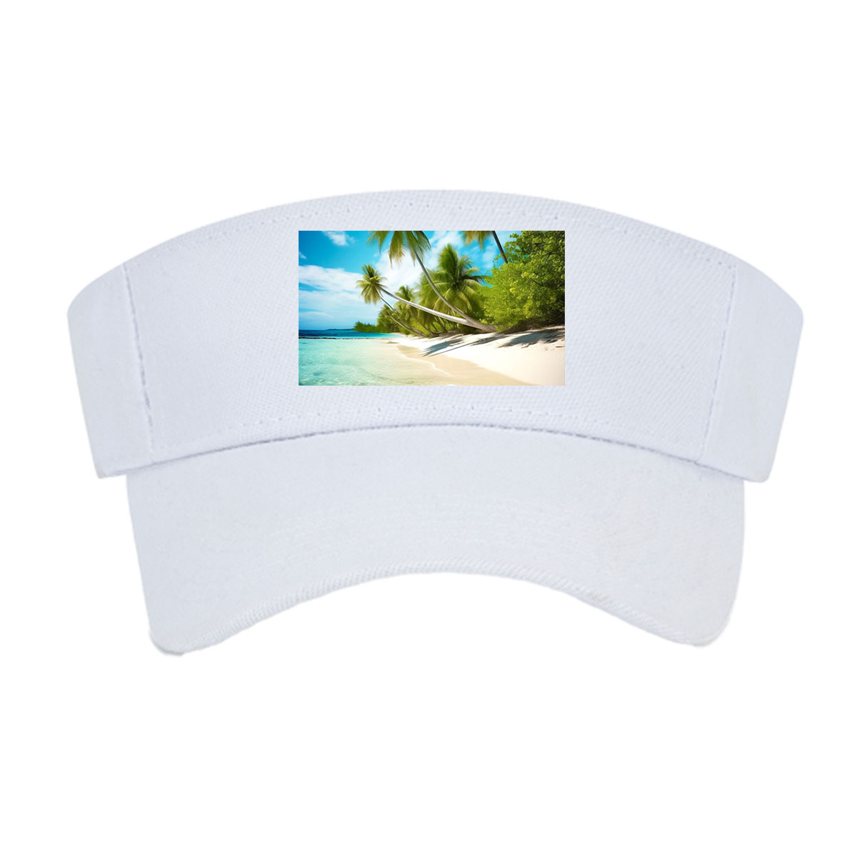 Tropical Beach with Palm Trees and Starfish -  Visor cap