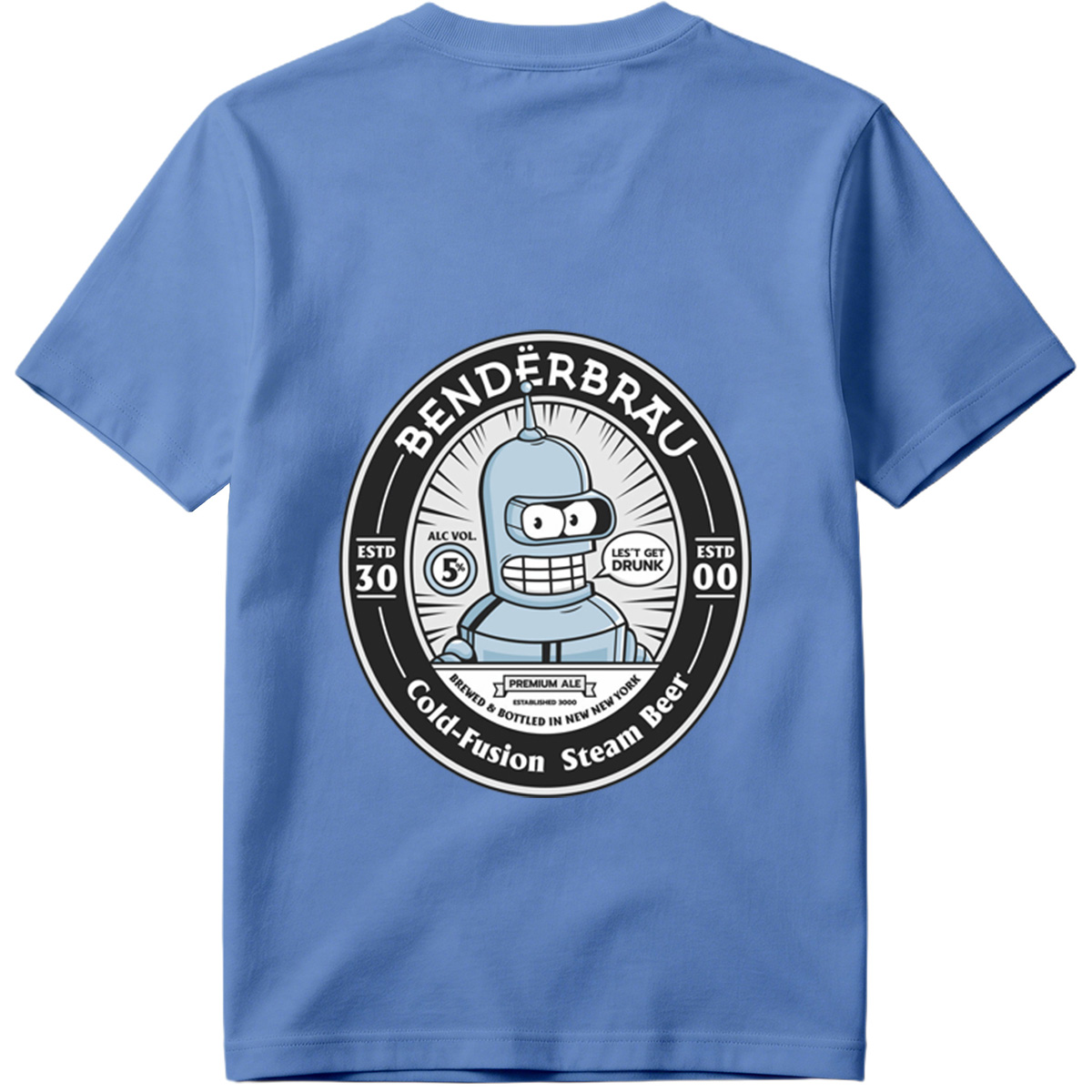 Bender Brau: Cold-Fusion Steam Beer Featuring Bender from Futurama - Tee