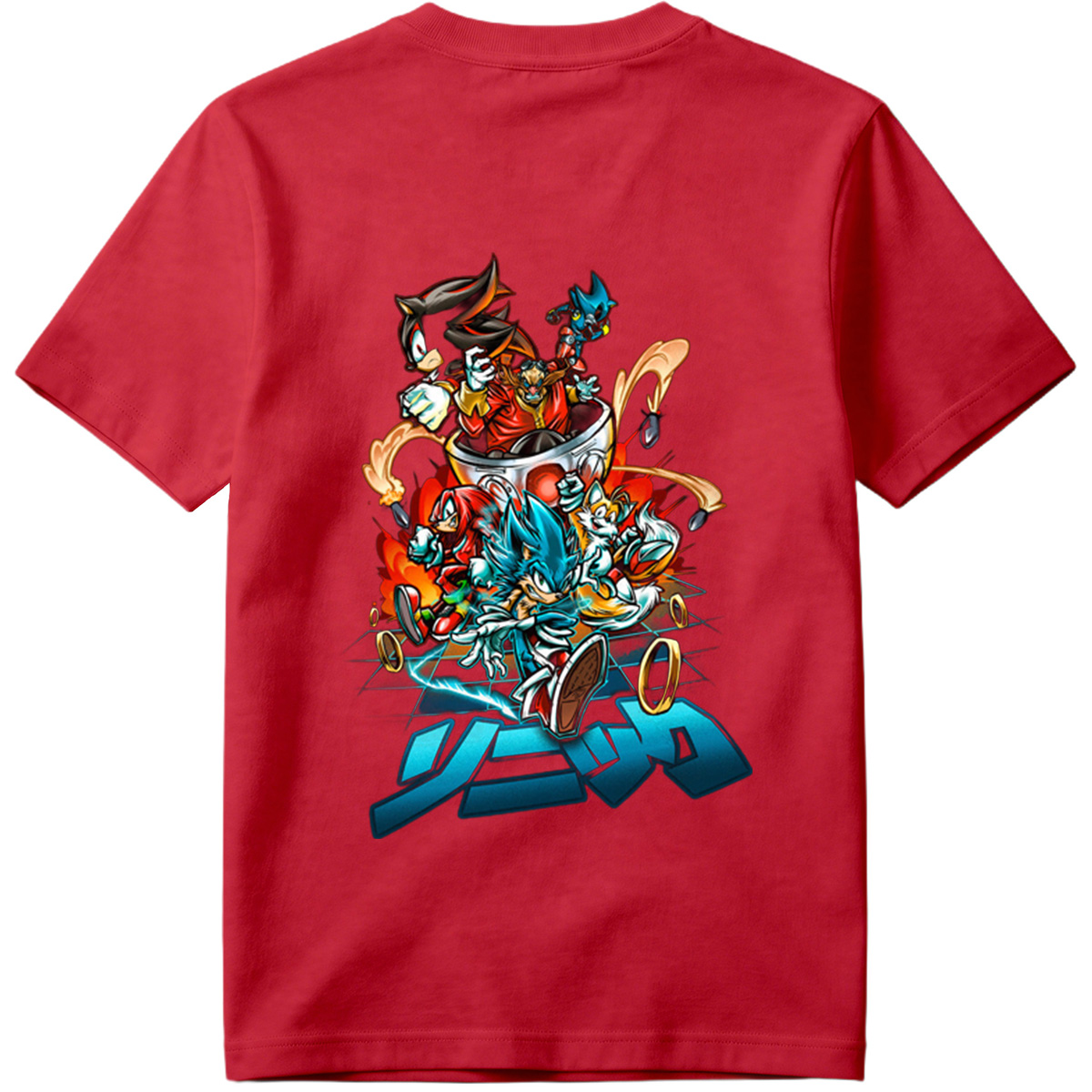 Sonic the Hedgehog: Sonic, Shadow, Knuckles, Tails, and Silver in Action - Tee
