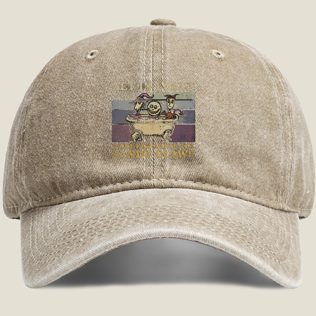 The Nightmare Before Christmas: Jack, Sally, and Oogie Boogie in a Bathtub - Washed Denim - Baseball Cap
