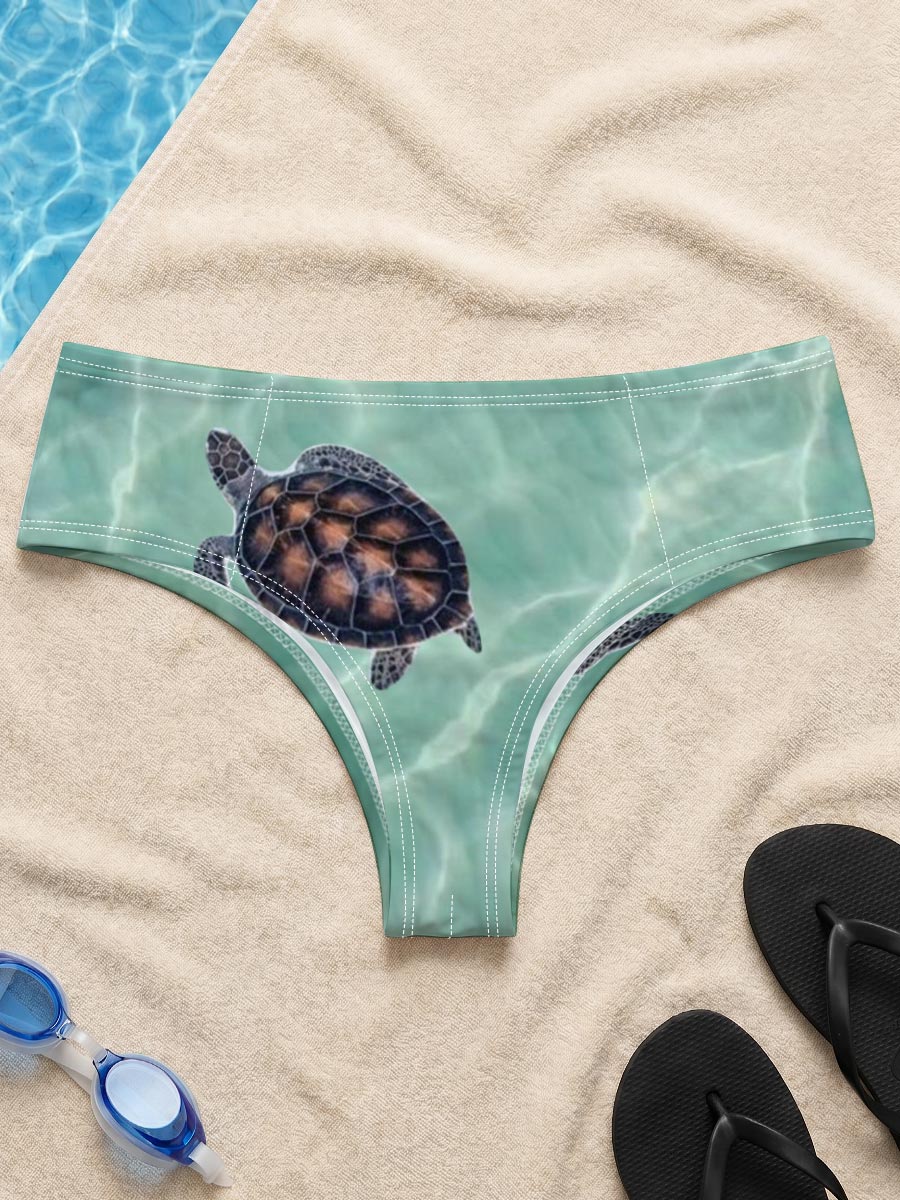 Sea turtles swimming in clear turquoise water -  Men's swim trunks