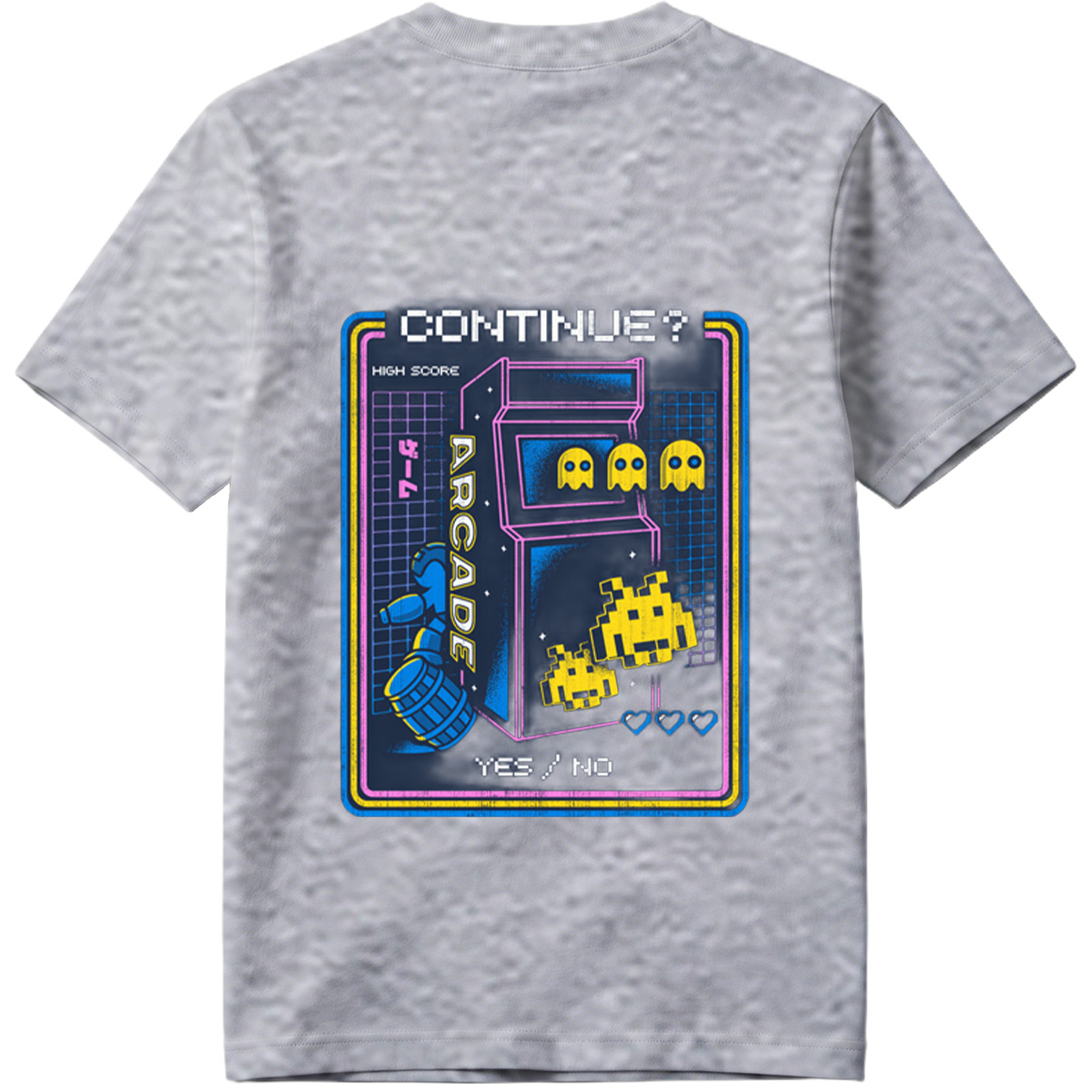 Pac-Man and Space Invaders Arcade Continue Screen - Tee