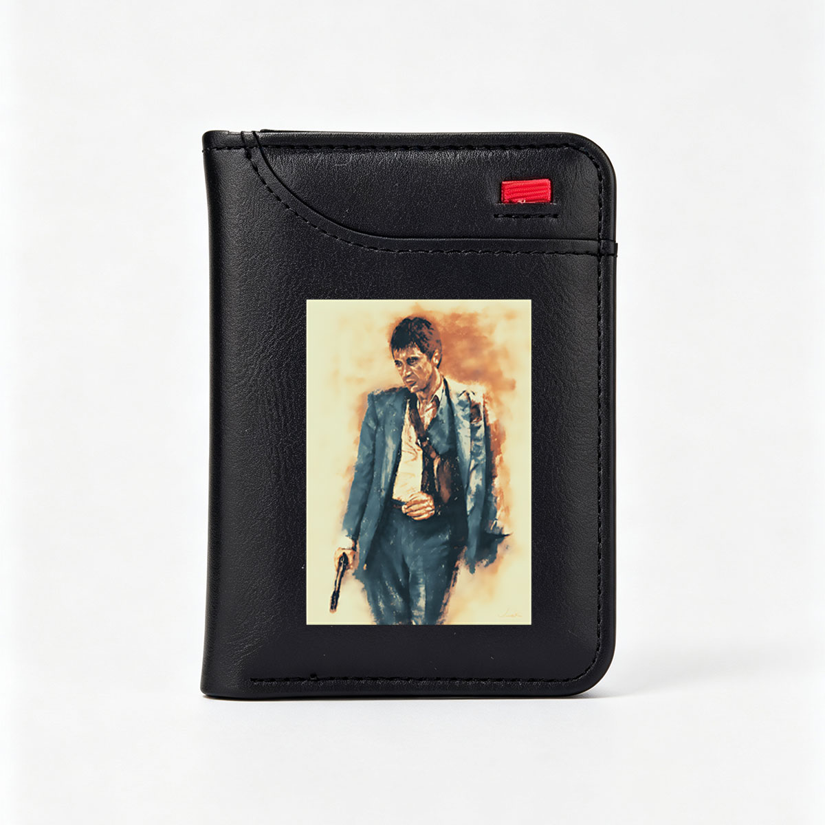 Scarface: Tony Montana in Blue Suit with Gun - Vertical Style Wallet